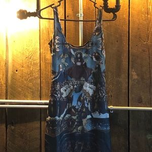 COPY - Black milk art print dress navy blue